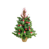 LAALU WEIHNACHTSBAUM geschmückt künstlich MUCHOMÚRYKA 60 cm mit LED-BELEUCHTUNG IM TOPF - Rot/Grün, Kunststoff (60cm) - LAALU