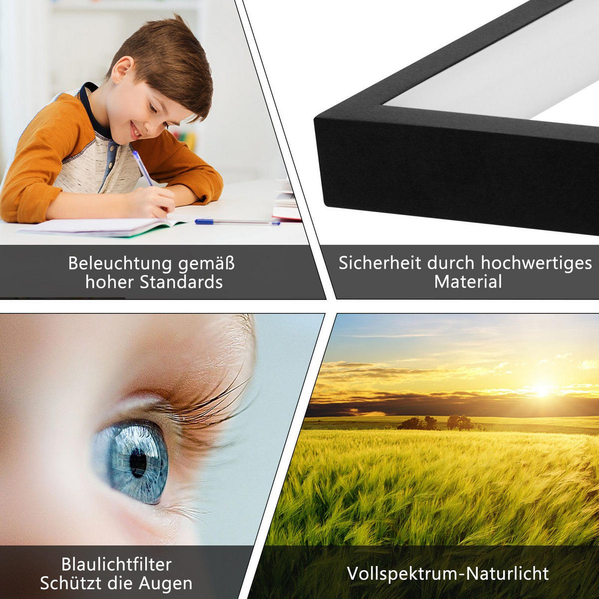 LED-DECKENLEUCHTE Lia 80/54/8 cm - Schwarz, Metall (80/54/8cm) - Nettlife