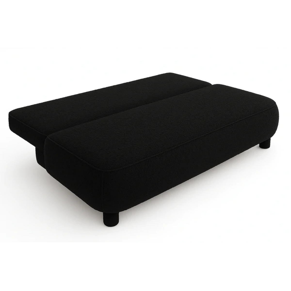 SCHLAFSOFA MAJA, Sofa mit Schlaffunktion und Bettkasten, Farbe: Schwarz, Bouclé-Stoff - Schwarz, Textil (209/96/96cm) - Sepro Meble