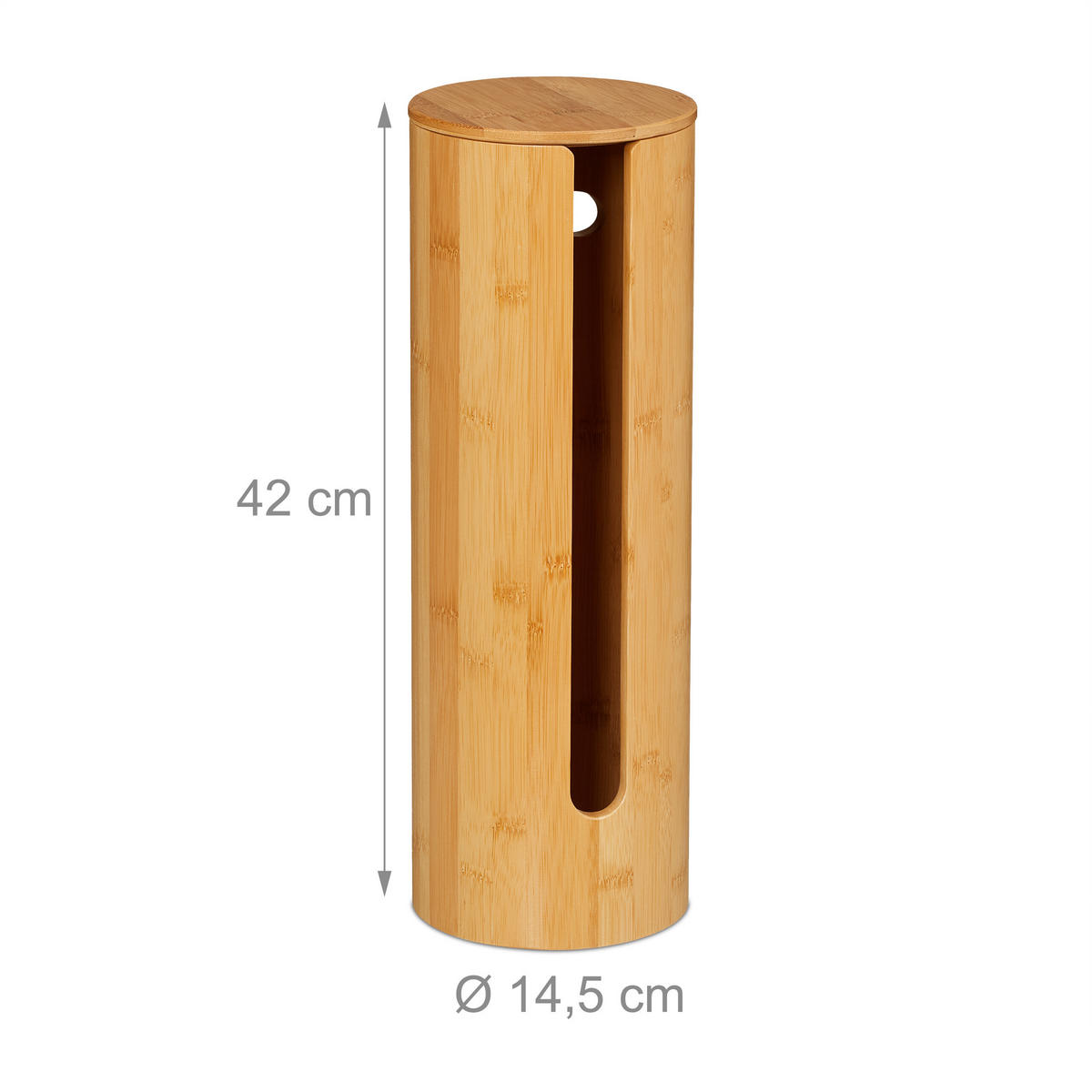 TOILETTENPAPIER-AUFBEWAHRUNG - Hellbraun, Holz (14.5/42/14.5cm) - Relaxdays