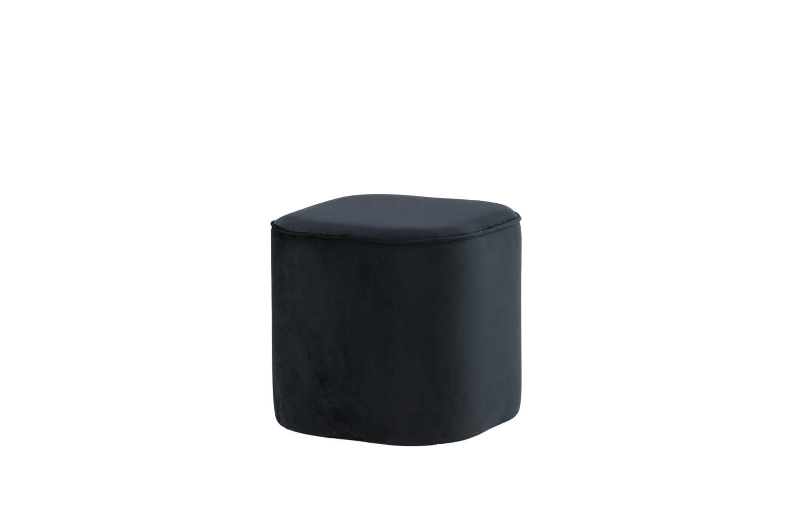 POUF Velour schwarz - Schwarz, Holzwerkstoff (44/41/44cm) - ebuy24