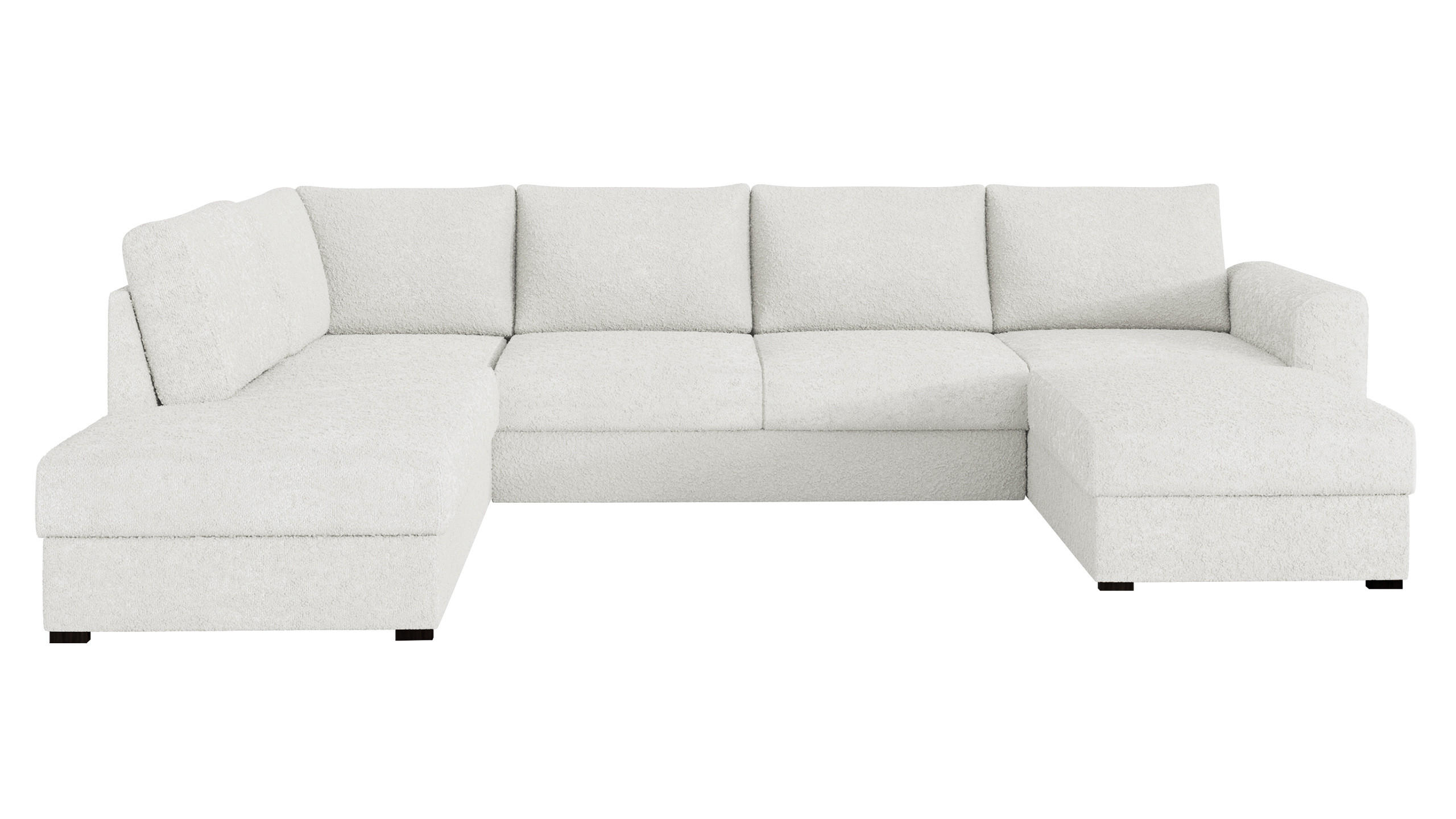 WOHNLANDSCHAFT Wilma Premium, Seite: Links - Creme/Schwarz, Holz/Textil (305/85/188cm) - MIRJAN24