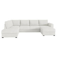 WOHNLANDSCHAFT Wilma Premium, Seite: Links - Creme/Schwarz, Holz/Textil (305/85/188cm) - MIRJAN24