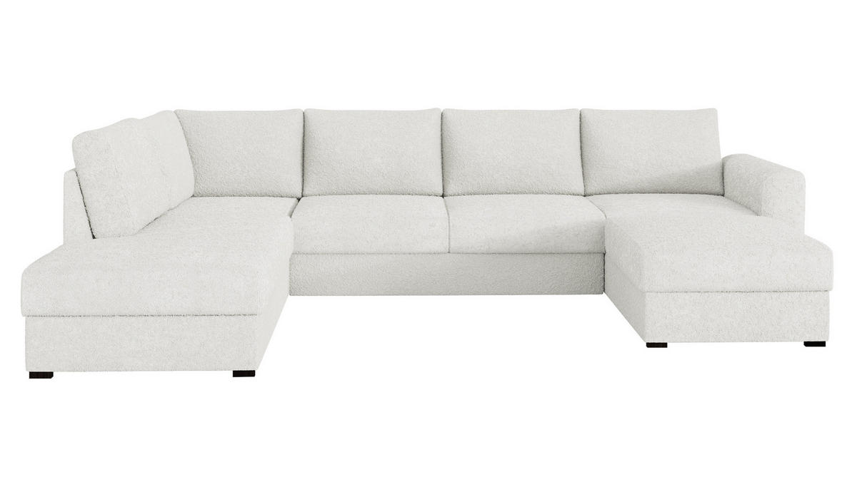 WOHNLANDSCHAFT Wilma Premium, Seite: Links - Creme/Schwarz, Holz/Textil (305/85/188cm) - MIRJAN24