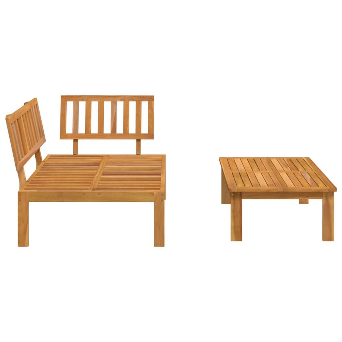 GARTEN-SOFAGARNITUR 2-TLG. Aus Paletten Massivholz Akazie - Braun, Holz (92/69/133cm) - vidaXL