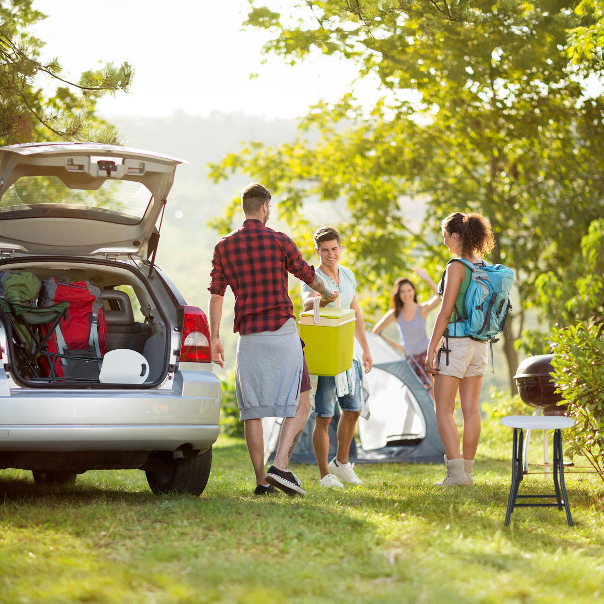 2XSKLÁDACÍ stolička - černá, kov/plast (31/46/30cm) - Relaxdays