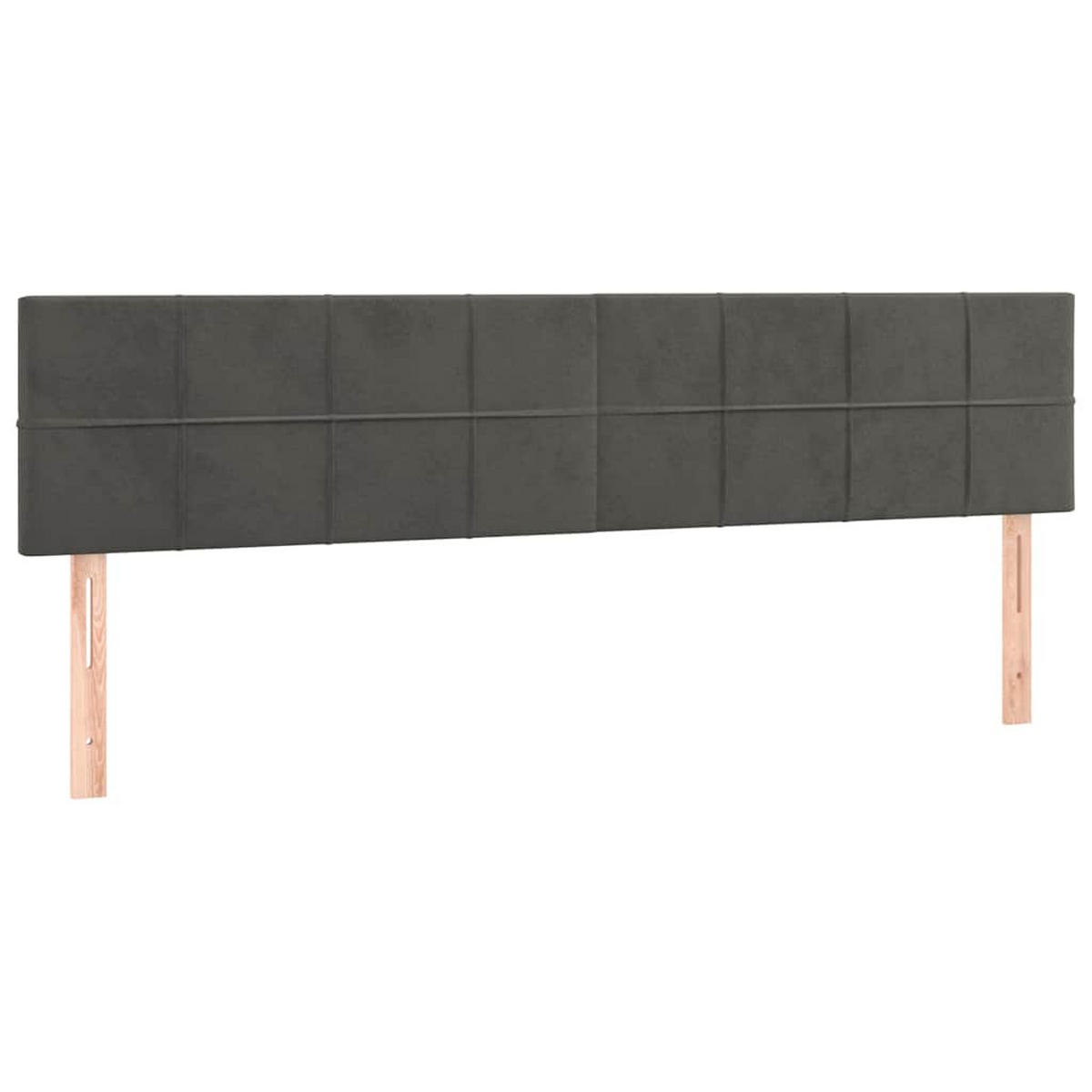 BOXSPRINGBETT 180/200 Cm Grau Samt - Dunkelgrau, Textil (180/203cm) - vidaXL