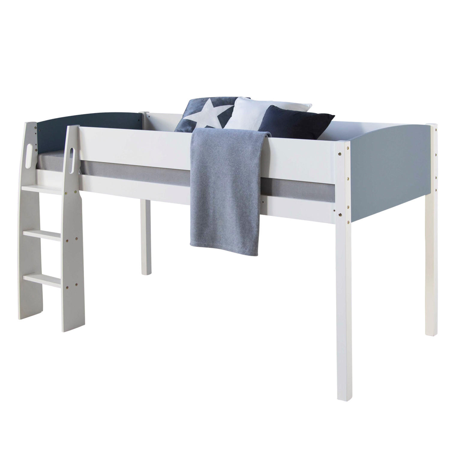 Homestyle4u Hochbett Weiß 90x200 cm