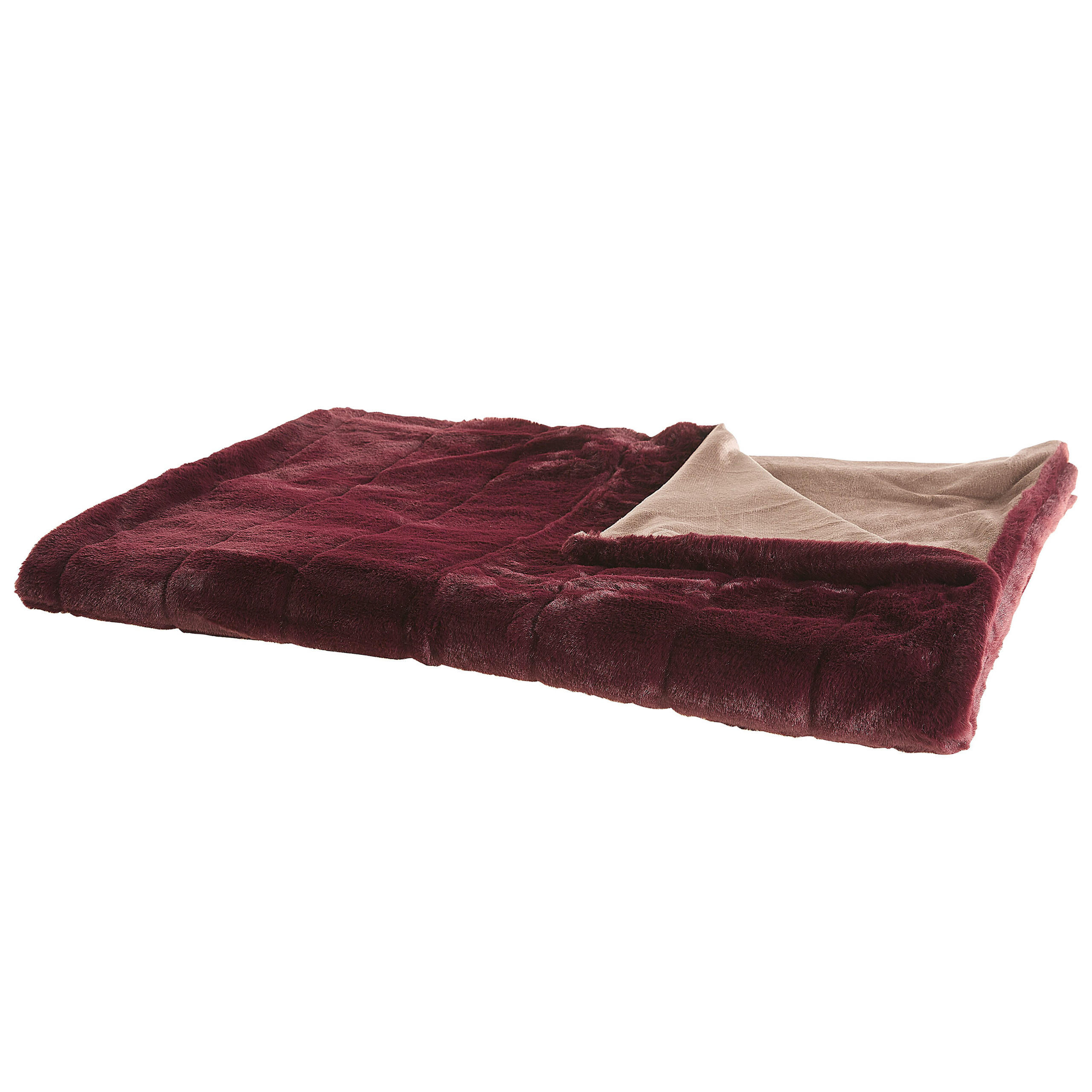 DECKE Burgunderrot Tantan 180/220 cm - Weinrot, Textil (180/220cm) - Beliani