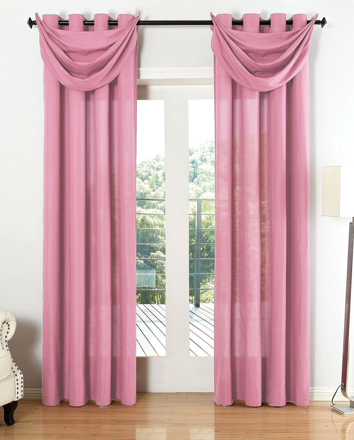 VORHANG ZAGREB HxB 245x140 cm Pink - Pink, Textil (140/245cm) - Gardinenbox