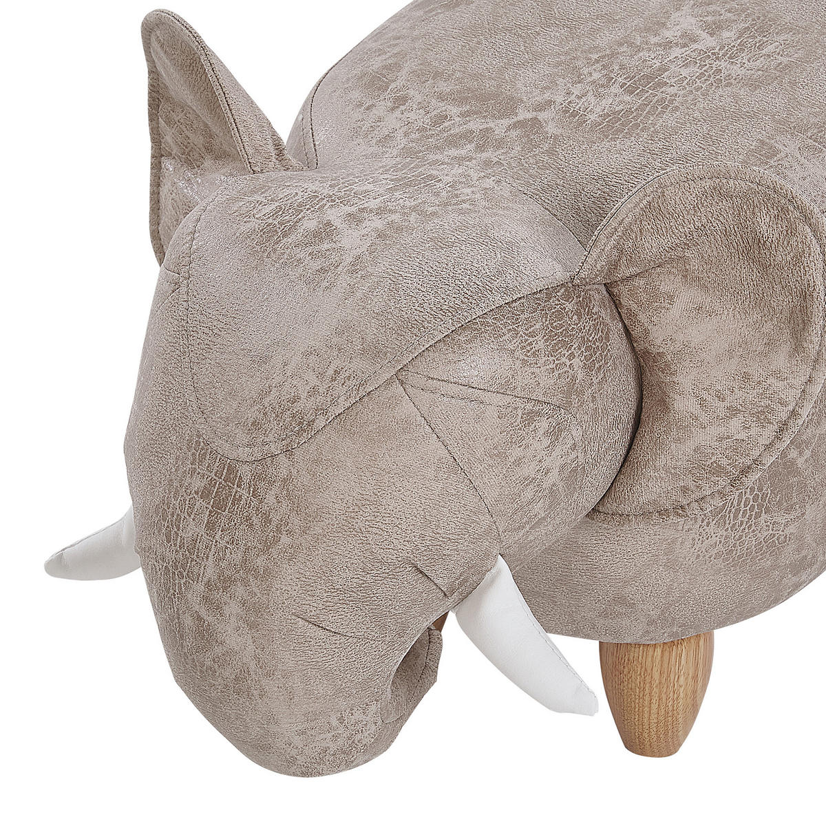 HOCKER Jumbo 63/34/38 cm - Grau, Kunststoff/Textil (34/38/63cm) - Beliani