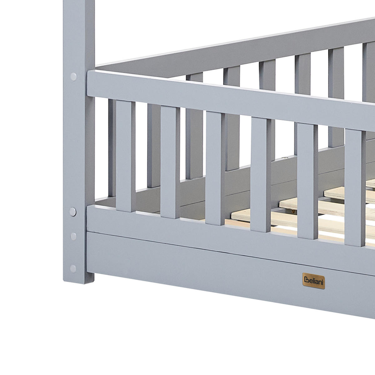 KINDERBETT 90x200 cm Grau Cossaye - Grau, Holz (90/200cm) - Beliani