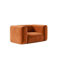 WOHNZIMMERSESSEL Aus Velvet-Stoff Bluvel, Zimtfarbe, GRETA - Orange, Holz (137/70/89cm) - Kaiser Möbel