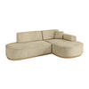 ECKSOFA Ottomane Rechts MARI-L1-v2 - 243x171x83 cm Beige Velours - Beige, Holzwerkstoff/Textil (171/243cm) - ALTDECOR