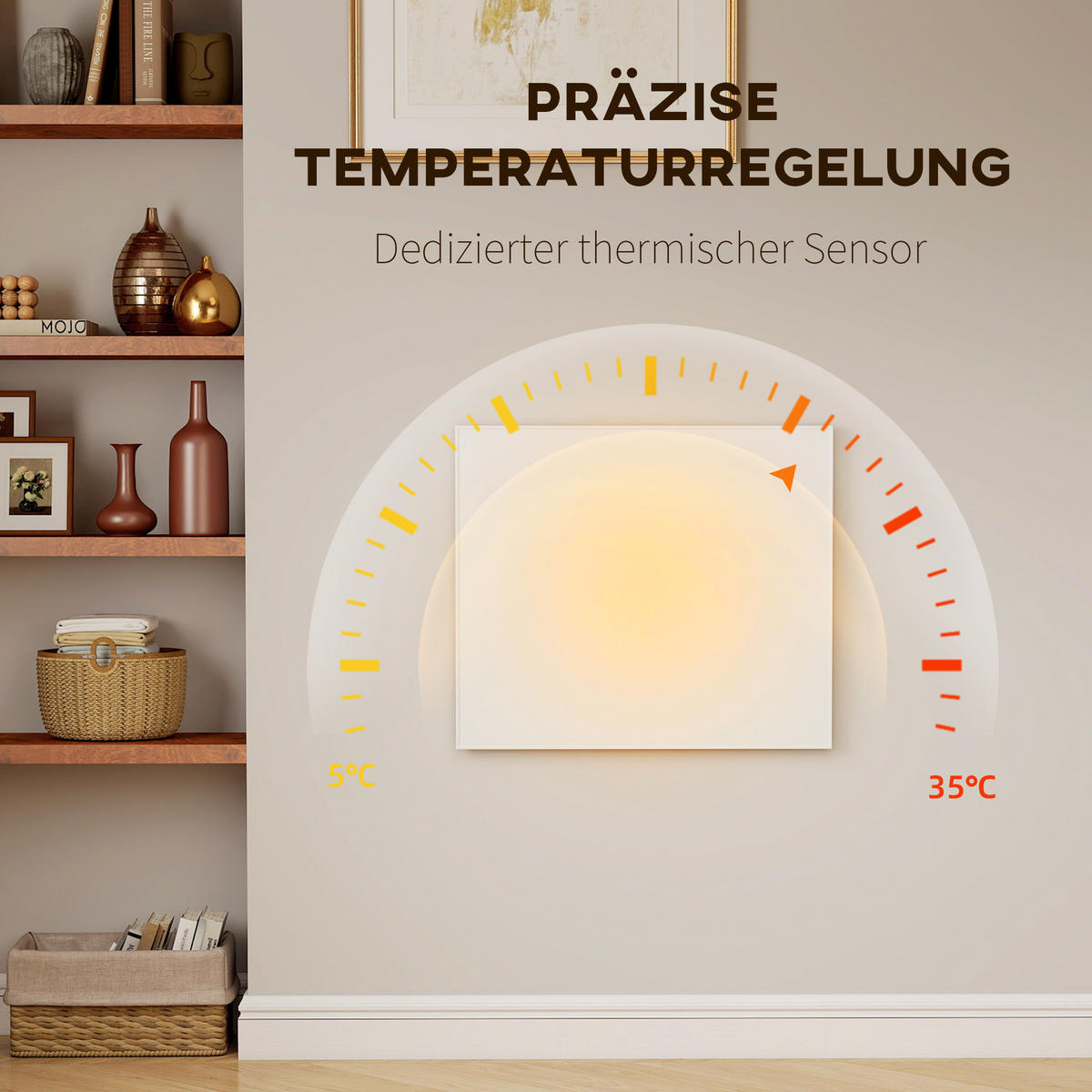 INFRAROTHEIZUNG Aluminium Kunststoff Weiß - Weiß, Metall (1.4/60.3/70.3cm) - HOMCOM