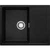 SPÜLBECKEN Ibiza, 2-er set Schwarz 62/50 cm 1 Becken + Ablauf-Set ab 45er Unterschrank - Chromfarben/Schwarz, Kunststoff (62/19/50cm) - Primagran