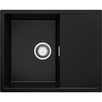 SPÜLBECKEN Ibiza, 2-er set Schwarz 62/50 cm 1 Becken + Ablauf-Set ab 45er Unterschrank - Chromfarben/Schwarz, Kunststoff (62/19/50cm) - Primagran