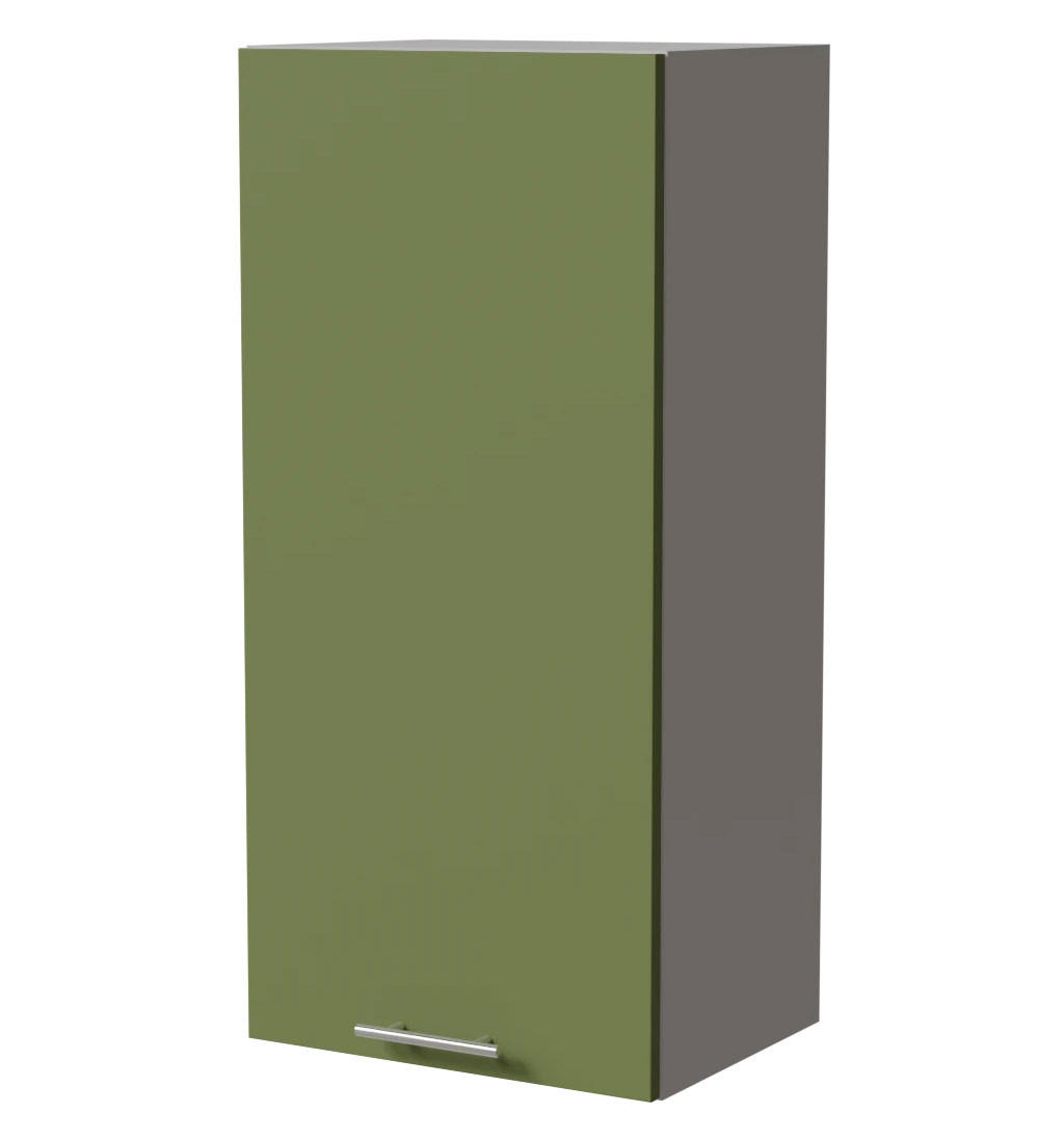 HÄNGESCHRANK Brerra W4/45 Grau / RAL 6025 farngrün Matt 45 / 32,5 / 96cm - Grau/Grün, Holz/Holzwerkstoff (45/96/32.5cm) - Feldmann-Wohnen