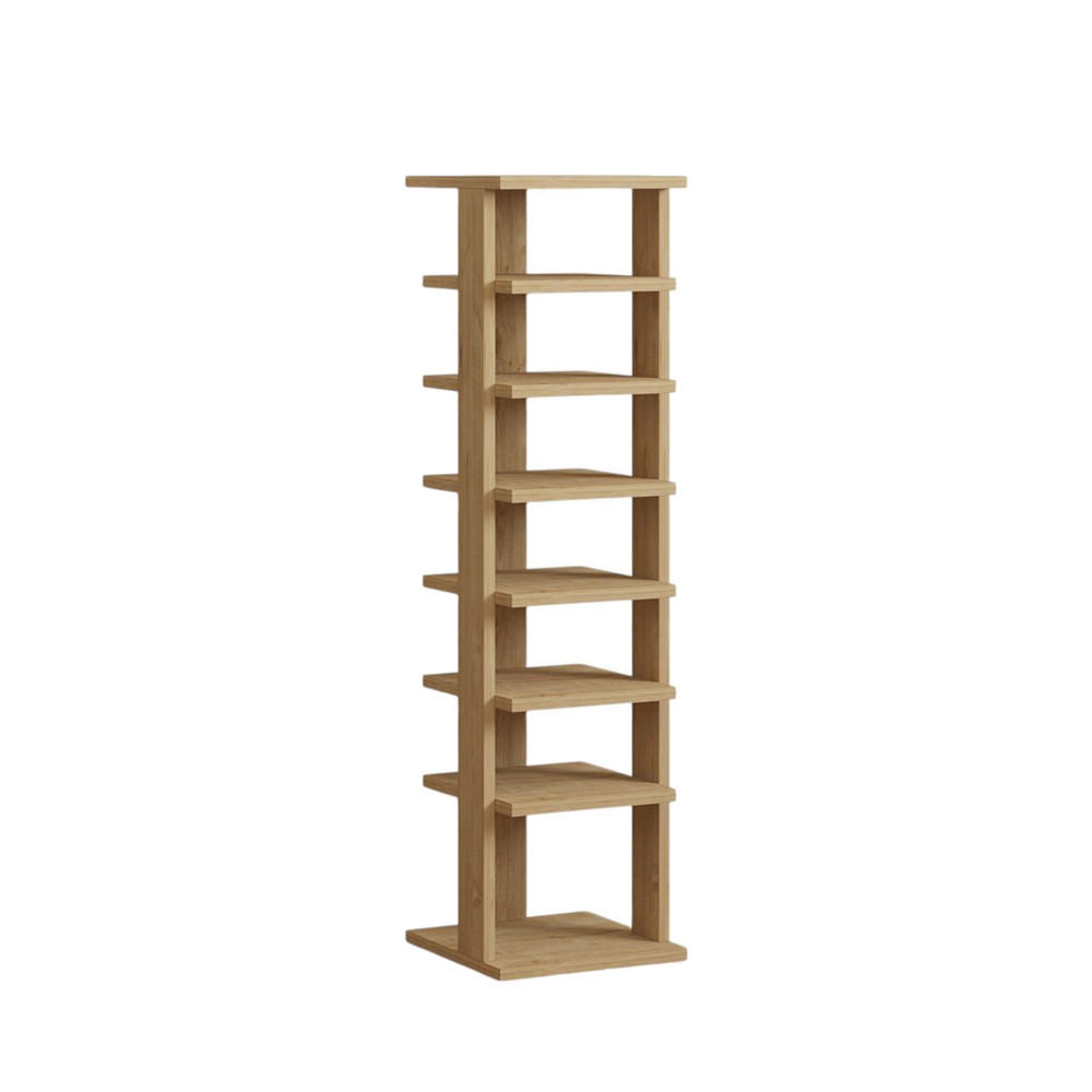 SCHUHREGAL aus Holz H110cm - State - Klares Holz - Eschefarben, Holz (30/110/30cm) - Drawer