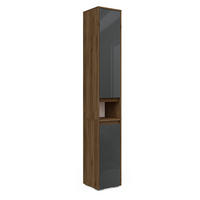 BADSCHRANK Majest Anthrazit Hochglanz 30.2 x 190 cm - Schwarz Hochglanz/Anthrazit, Holzwerkstoff (30.2/191.5/30cm) - Vicco