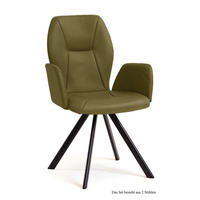 ARMLEHNSTUHL drehbar (2er-Set) Diane 58x92x60 Schwarz/Olivgrün - Schwarz/Olivgrün, Kunststoff (60/92/58cm) - 58aufmkessel