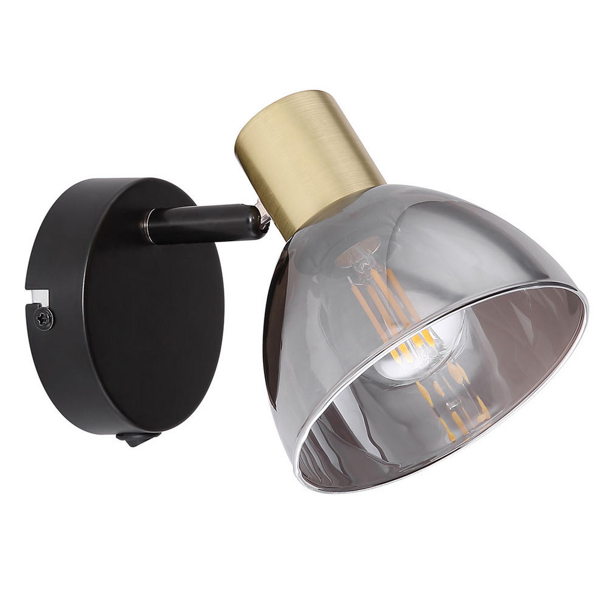 WANDLEUCHTE Metall Schwarz beweglicher Spot - Schwarz, Glas (11/11.5/15cm) - Globo Lighting