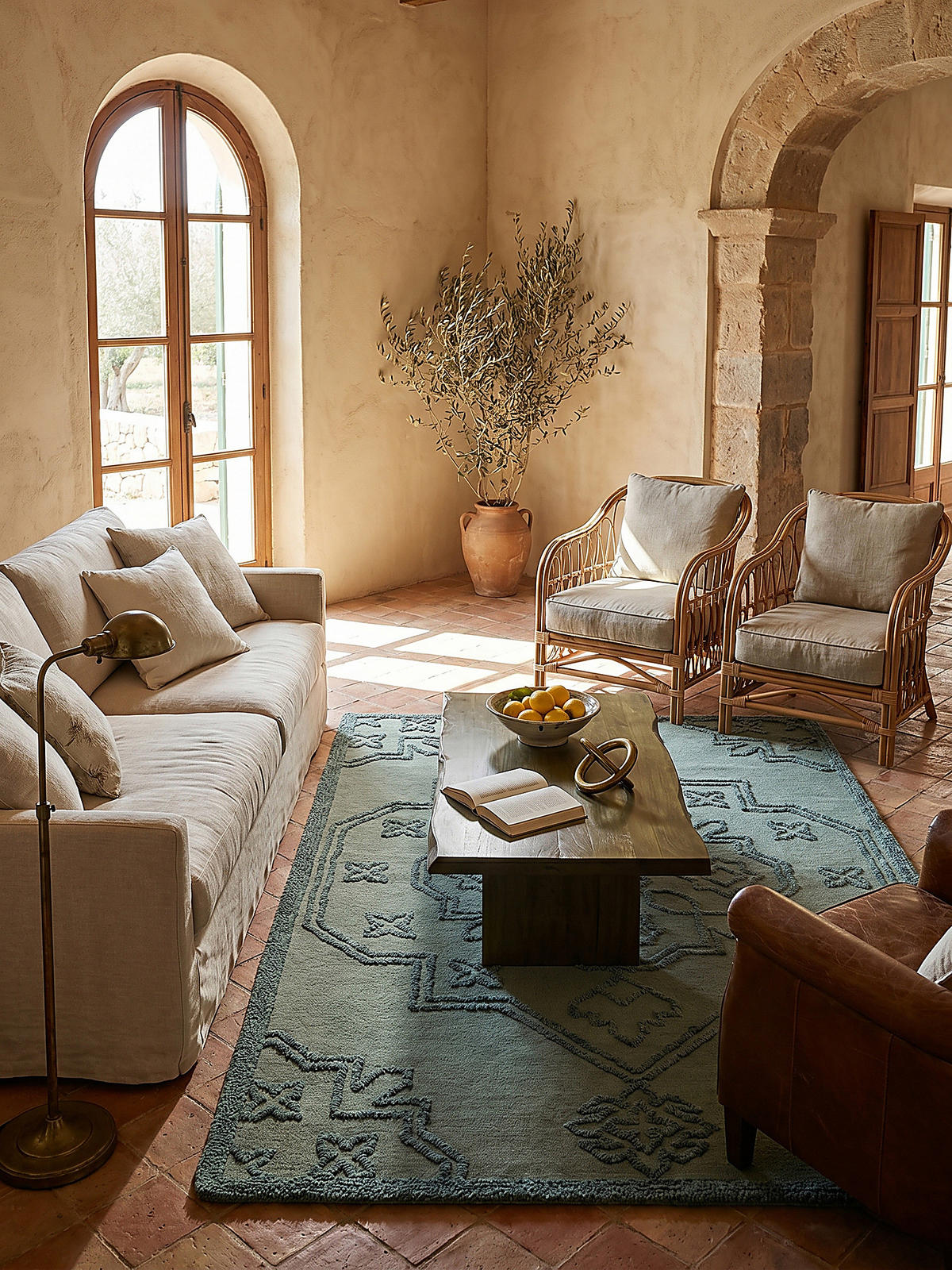 TEPPICH aus Wolle TINGIR in Entenei-Blau, abstrakt, 200 x 290 cm - Blau, Textil (290/200cm) - KADIMA DESIGN