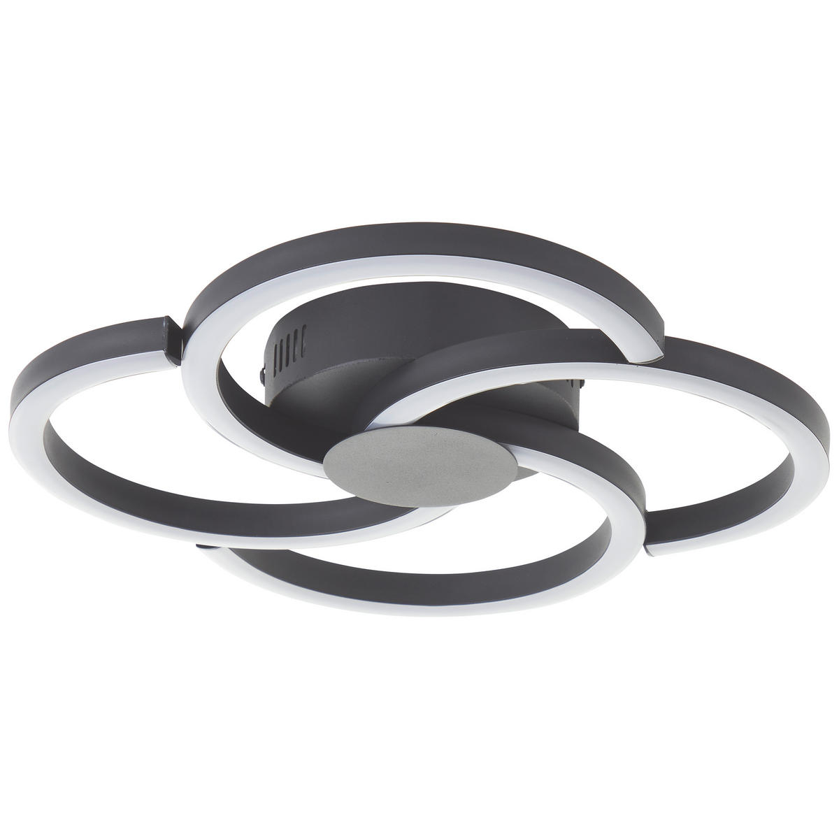 DECKENLEUCHTE Fico G80660/06 - Schwarz, Metall (34/34/6cm) - Brilliant