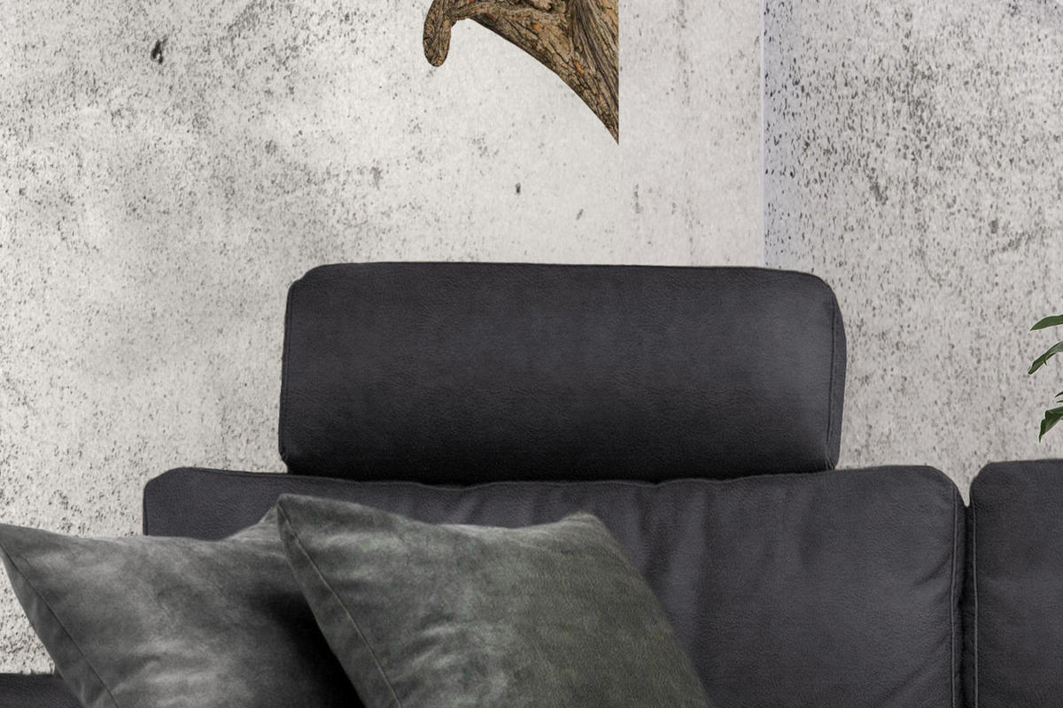 ECKSOFA XL MOTOR. RELAXFUNKTION LOLA Schwarz Webstoff - Schwarz, Textil (304/178cm) - KAWOLA