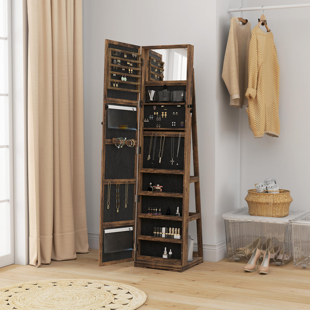 STANDSPIEGEL DE-18887 Braun Rustikal - Braun, Holzwerkstoff (38/160/38cm) - ComfortXL