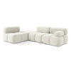 ECKSOFA Links Samt Stoff Beige - Beige/Creme, Kunststoff/Textil (190/285cm) - LaMiaSofa