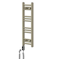 HANDTUCHHEIZKÖRPER elektrisch 300 x 800 mm Beige Badheizkörper gerade mit Seitenanschluss mit Heizstab 300W - Beige, Metall (30/80/3cm) - LuxeBath