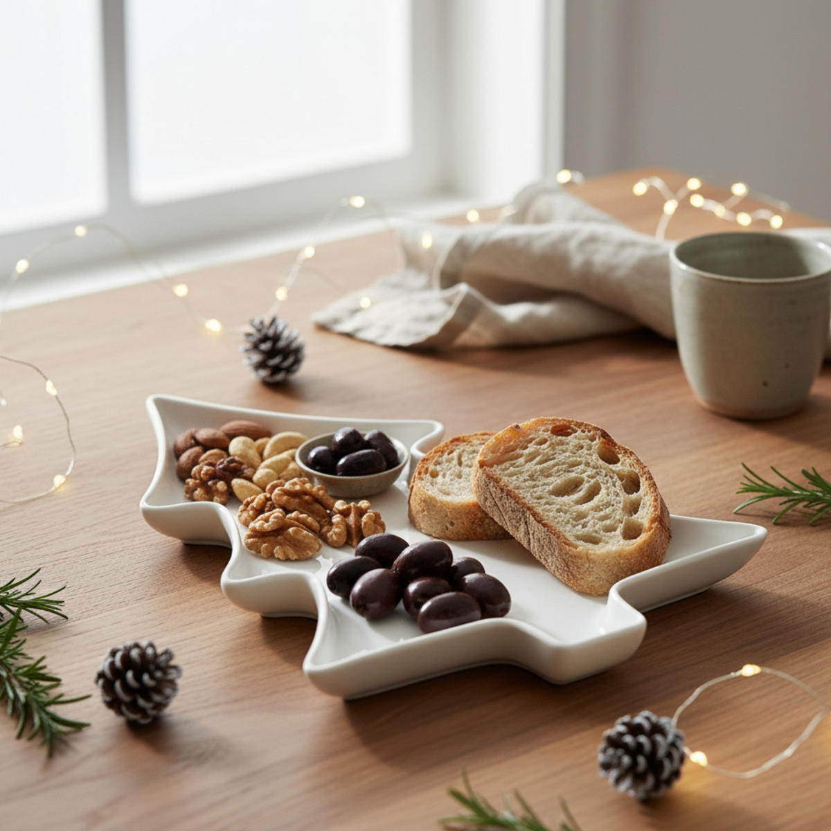 SNACKPLATTE Tannenbaum 34/27 cm - Weiß, Keramik (27/3.5/33.5cm) - Excellent Houseware