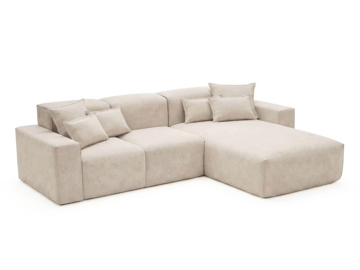 ECKSOFA Leni Beige Rechts - Beige, Holz/Textil (180/265cm) - Graingold