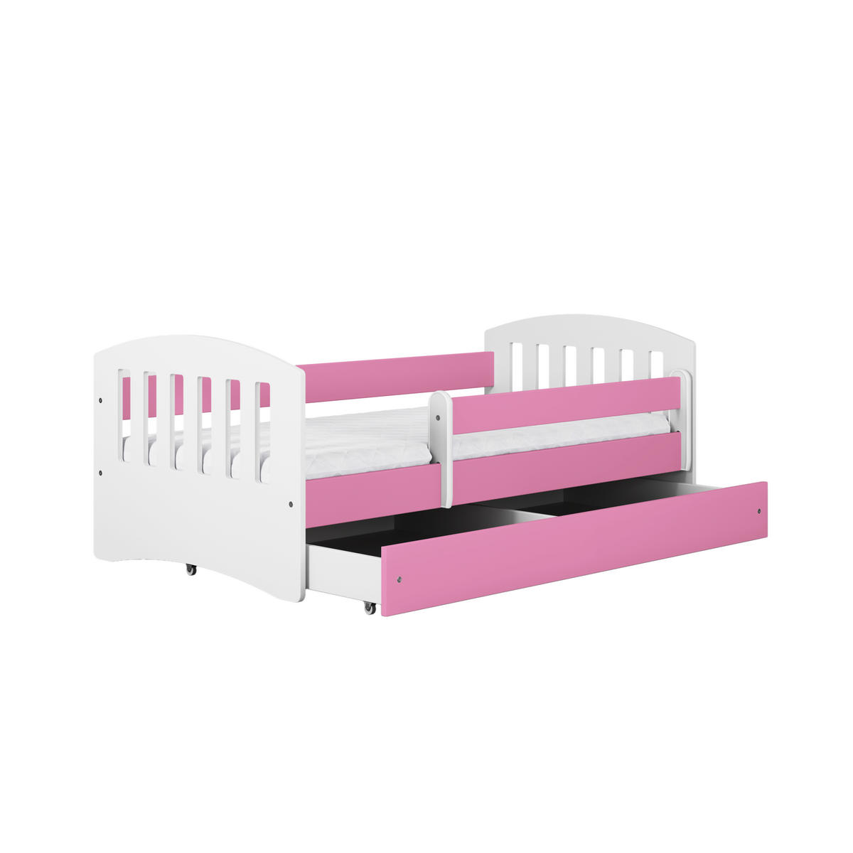 KINDERBETT CLASSIC mit Schublade ohne Matratze 90/65/184 - Rosa, Holzwerkstoff (80/180cm) - RAUMHIRSCH FURNITURE