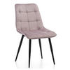 STUHL CHIC gespolsterter mit Steppung - rosa - Samt Velours - Schwarz/Rosa, Metall (50/88/47cm) - NEW HOME