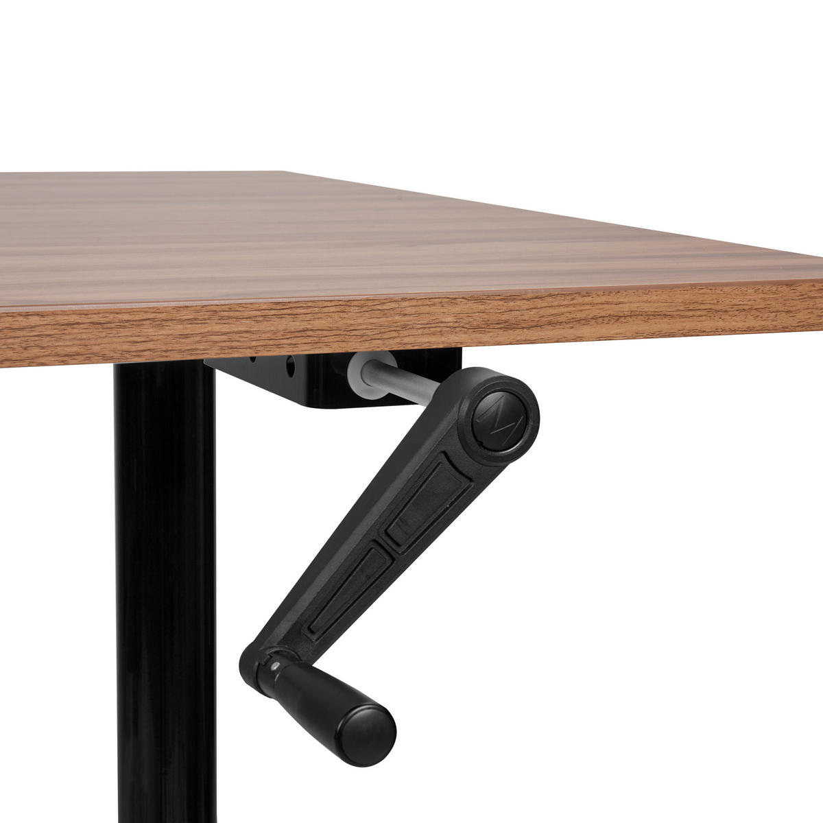 SCHREIBTISCH braunschwarz 120/72 cm manuell höhenverstellbar Destin IV - Dunkelbraun/Schwarz, Holz (72/120/74cm) - Beliani