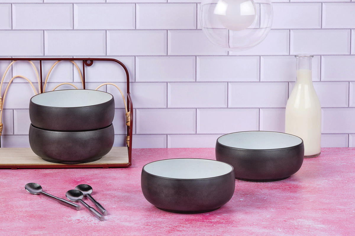 SCHALEN Gourmet Ø15cm - 4er-Set - Onyx - Schwarz, Keramik (15cm) - Björn