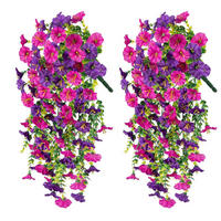 KUNSTBLUME 2 Stück Kunstblumen Veilchen Hängend - Dunkelrosa, Kunststoff (75cm) - Kaket