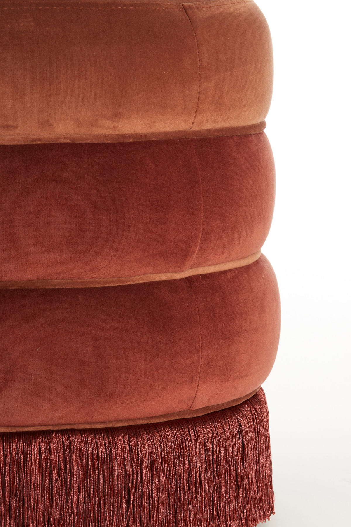 SITZPOUF Tacitu Rot Ø50/45 cm - Rot, Textil (50/45/50cm) - Light & Living