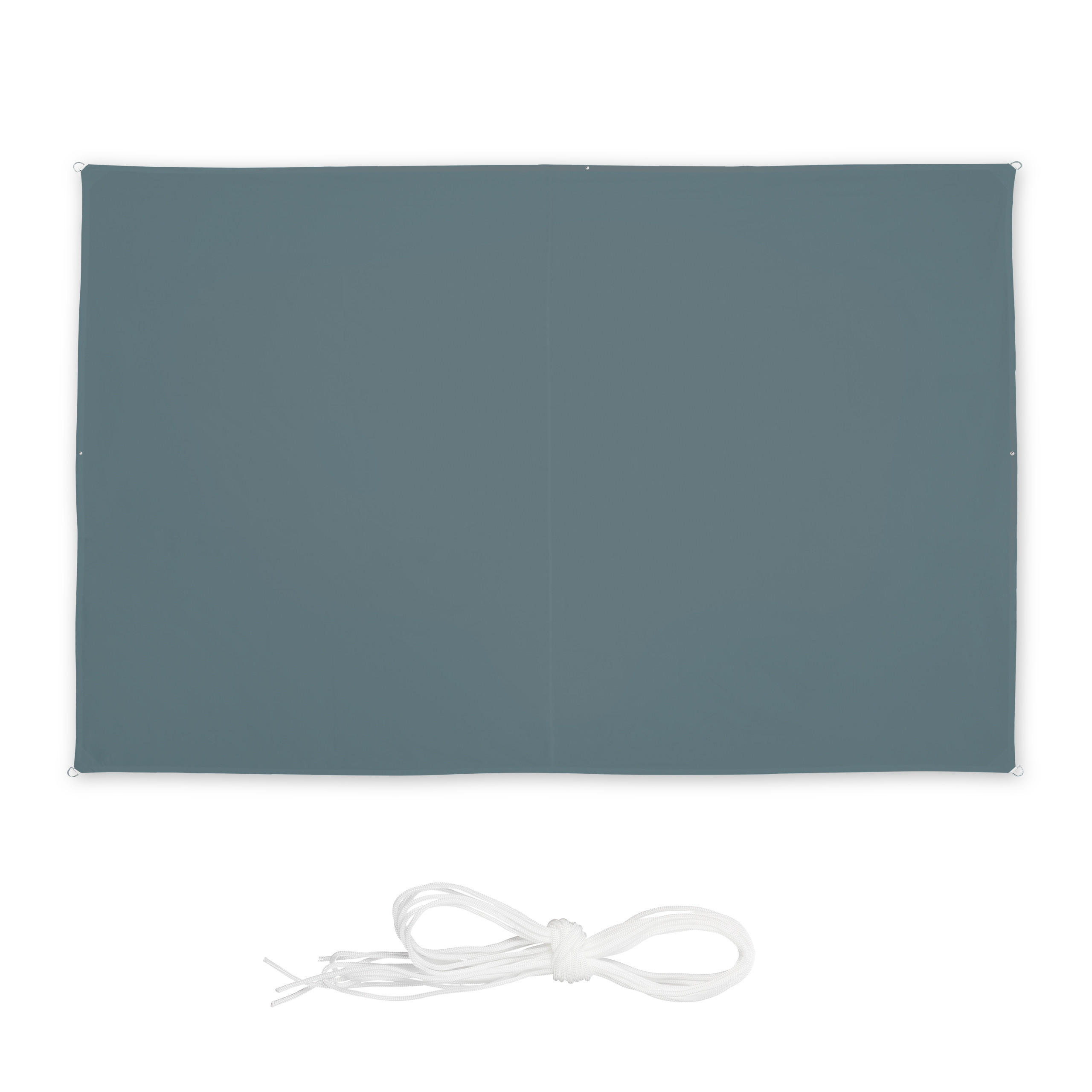 SONNENSEGEL - Blaugrau, Textil/Metall (300/200cm) - Relaxdays
