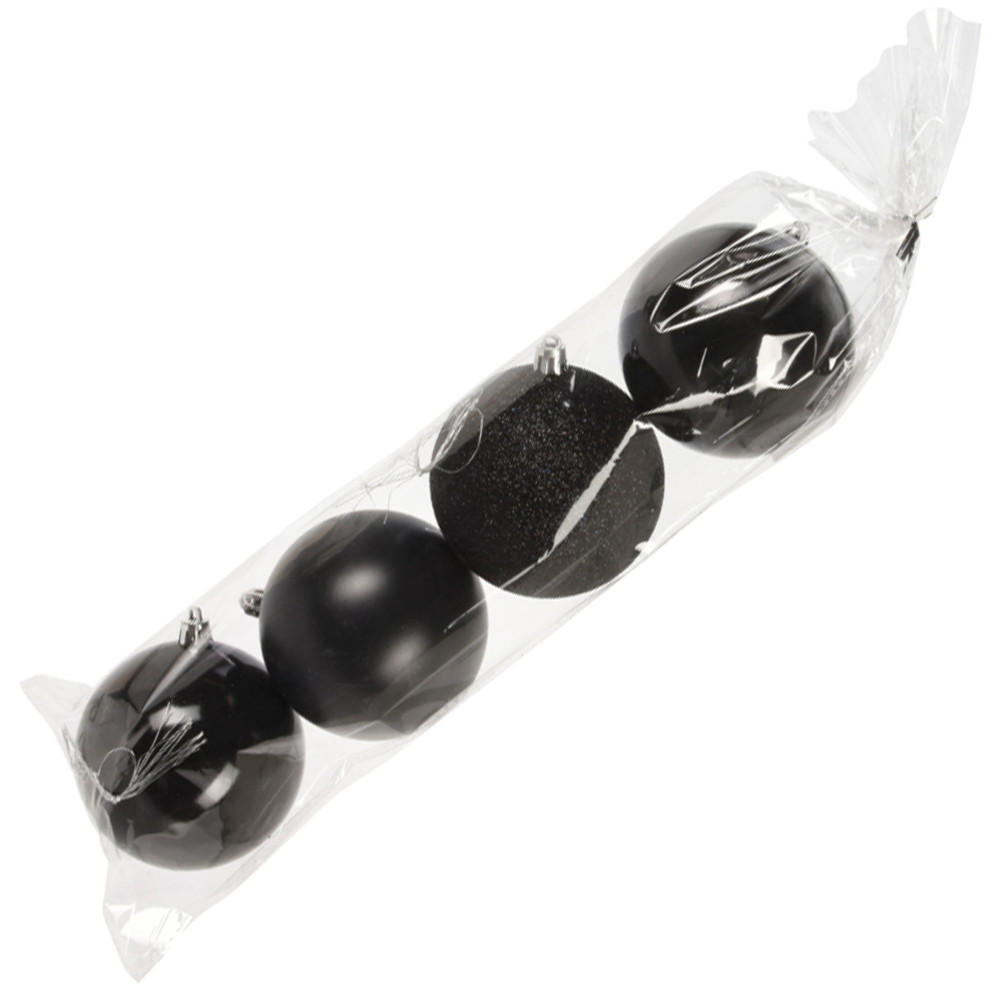 CHRISTBAUMKUGEL Santa Lila Schwarz 8/8/8 cm Kunstoff - Schwarz, Kunststoff (8/8/8cm) - Mondex
