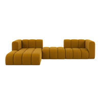 ECKSOFA L-Form Grand L 319 cm, Veloursstoff Salvador, Gelb, Links - Gelb, Holz (319/179cm) - Kaiser Möbel