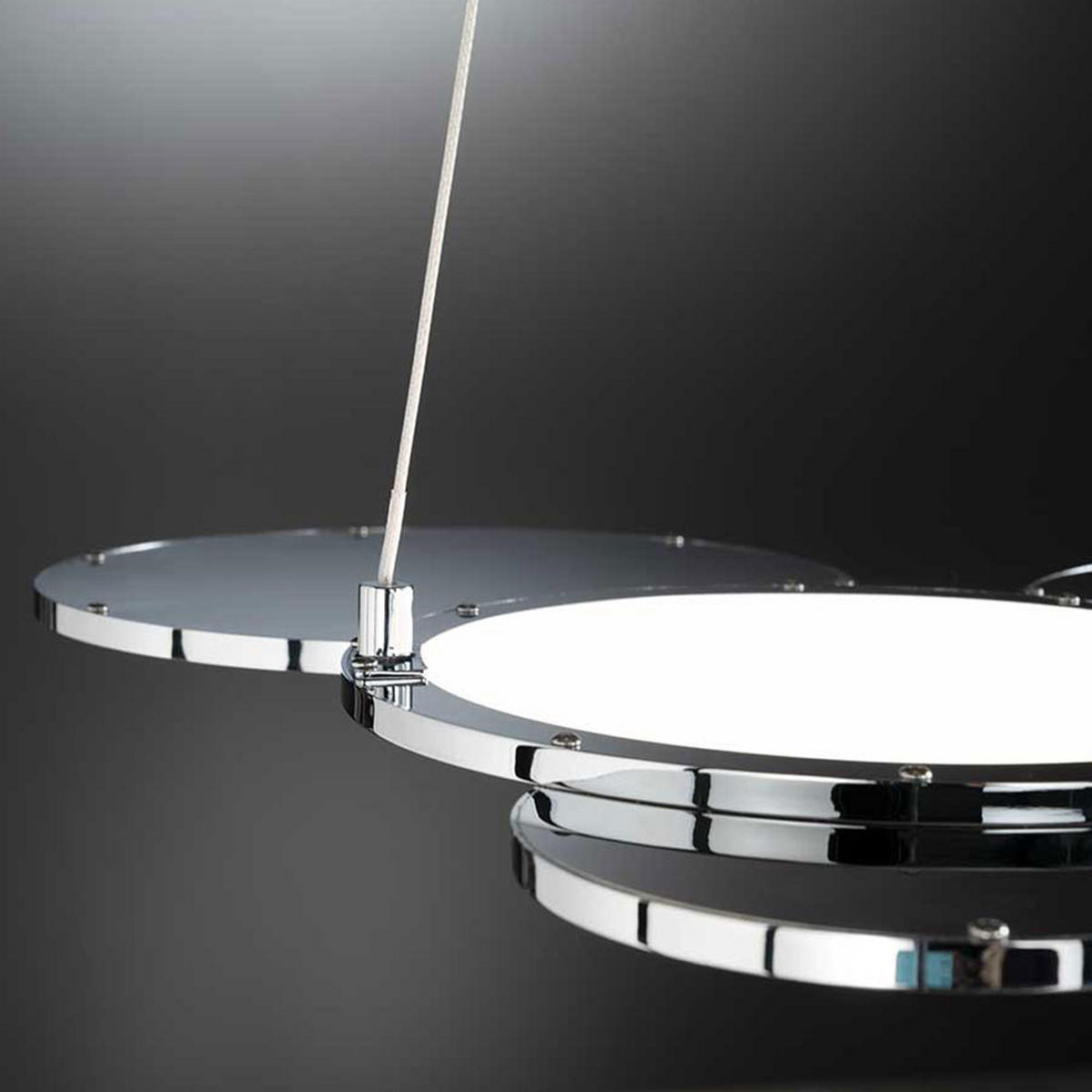 LED HÄNGELEUCHTE Aluminium Silber Ringe - Silberfarben, Metall (58/47.5/150cm) - Wofi