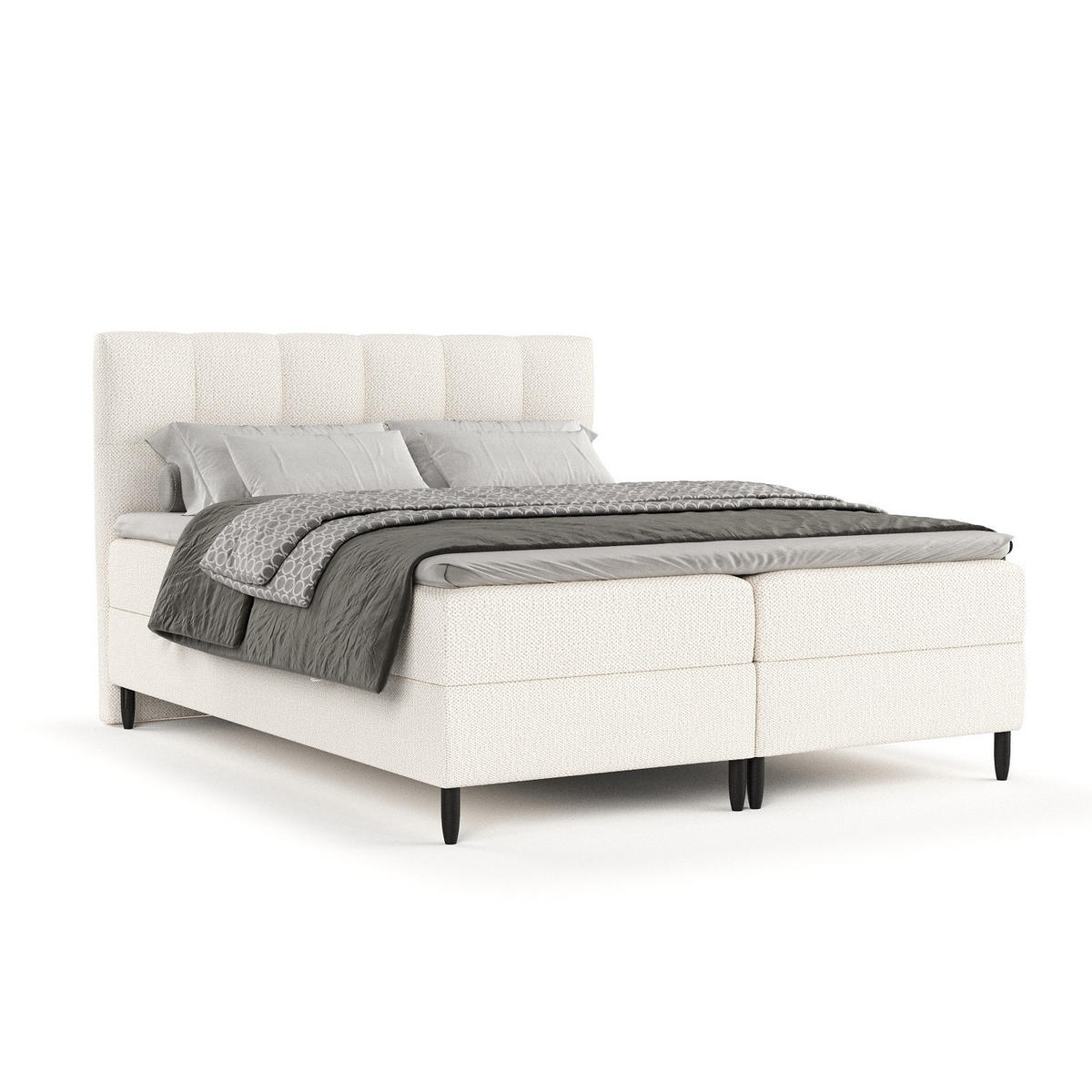 BOXBETT Arlette Creme 140/200 cm - Creme/Schwarz, Holz/Holzwerkstoff (140/200cm) - Maison de Reve
