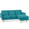 ECKSOFA-RECHTS TAGIO 3/4 Sitzer, blau - Türkis/Braun, Buchenholz/Textil (190/151cm) - KONSIMO®