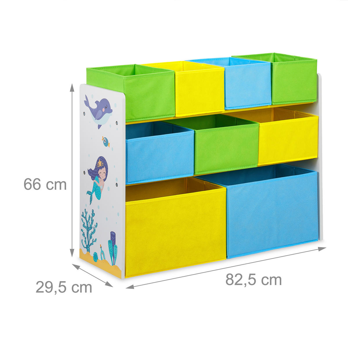 KINDERREGAL - Multicolor, Holzwerkstoff/Kunststoff (82.5/66/29.5cm) - Relaxdays