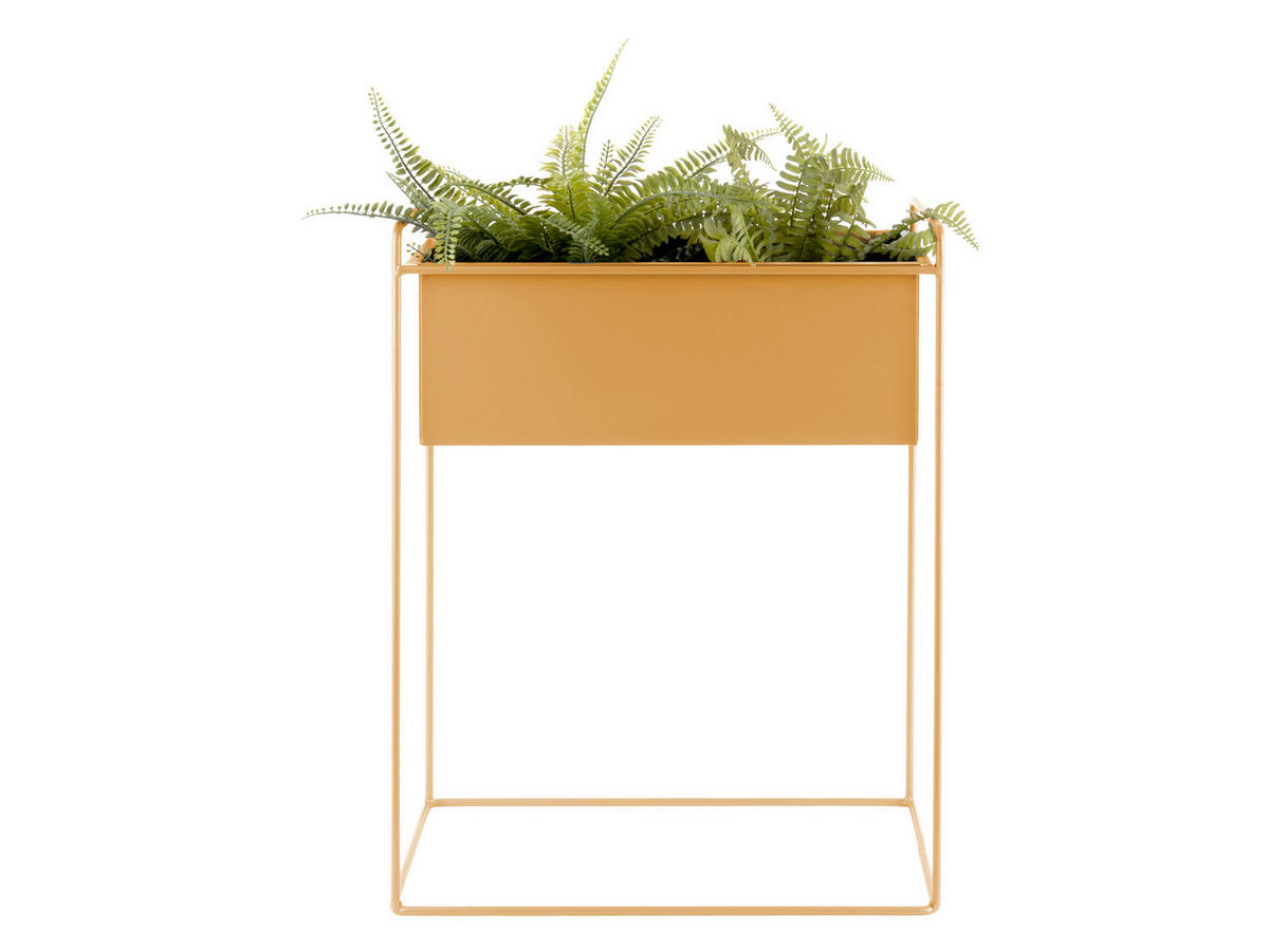 BLUMENTOPF Set Essence Straight - Gelb - 51/24/65 cm - Gelb, Metall (24/65/51cm) - Present Time