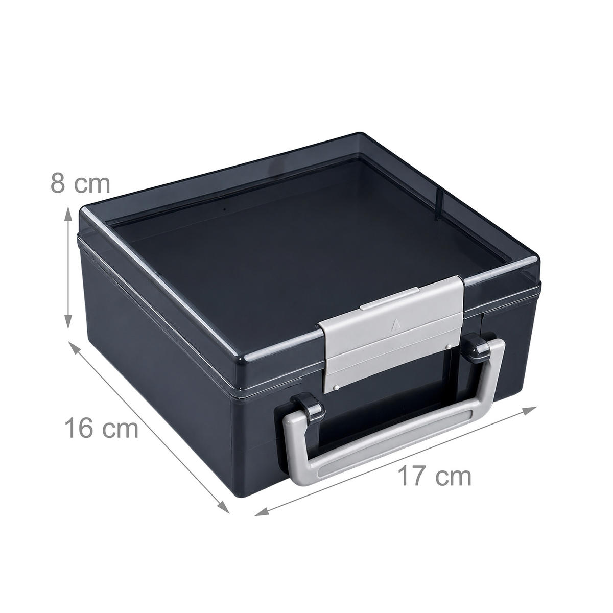 BOX batérií - antracitová, textil/plast (17/8/16cm) - Relaxdays