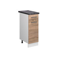 KÜCHENUNTERSCHRANK R-Line Sonoma 30 cm, AP Anthrazit - Weiß/Sonoma Eiche, Holzwerkstoff (30/81.6/60cm) - Vicco